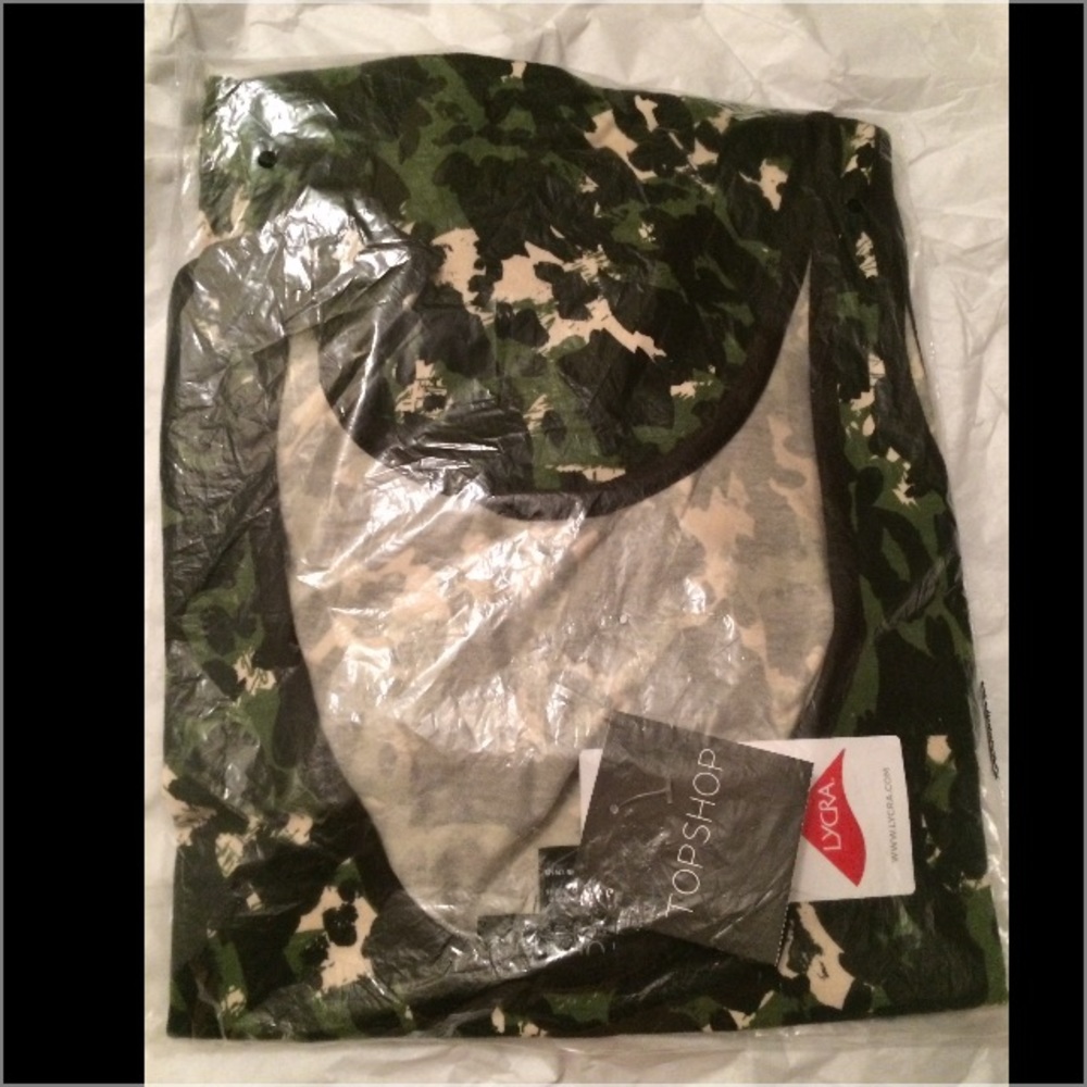 Topshop Abstract Camo Body Con Tank Dress sz 6 - Picture 4 of 5